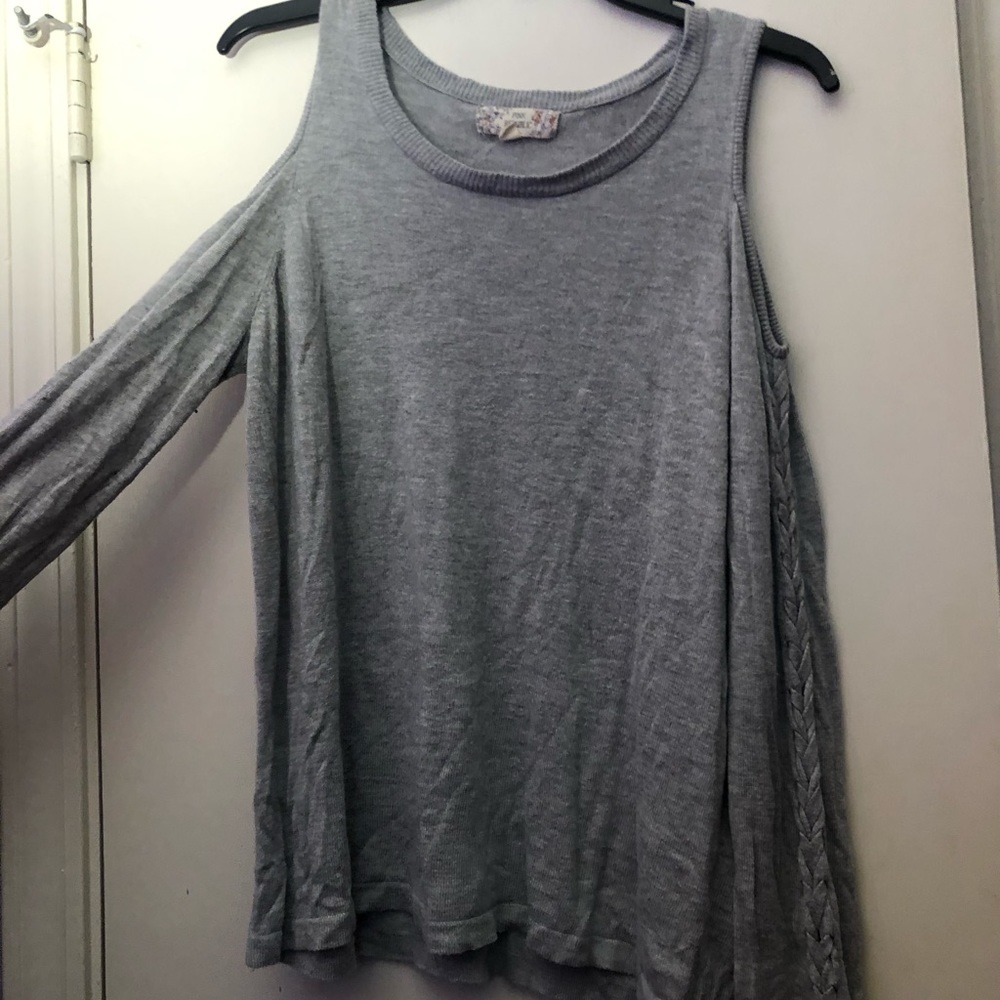 Long Sleeve Cold Shoulder Top